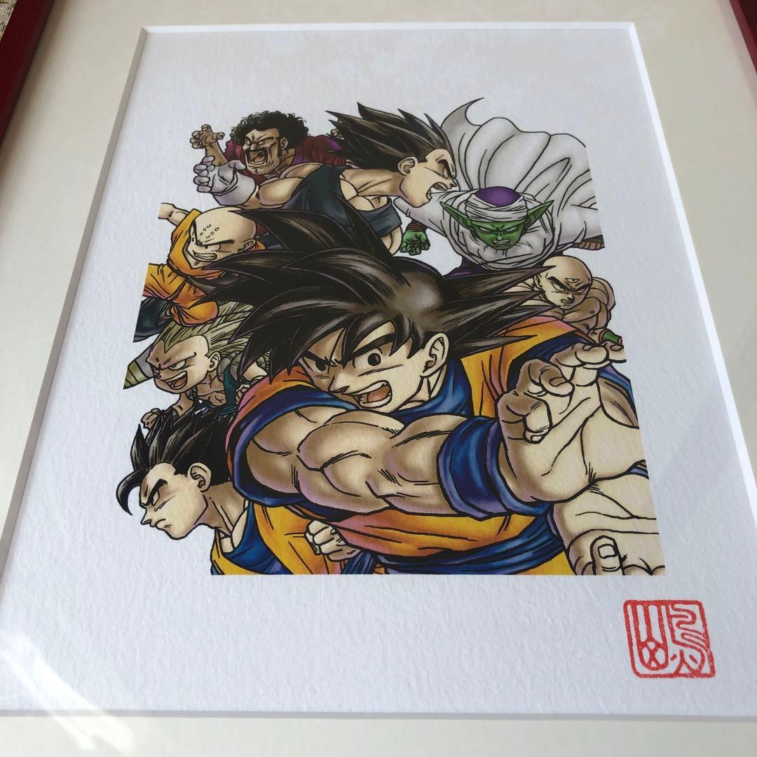 ドラゴンボール複製原画完全版34巻表紙 超戦士集合版画鳥山明