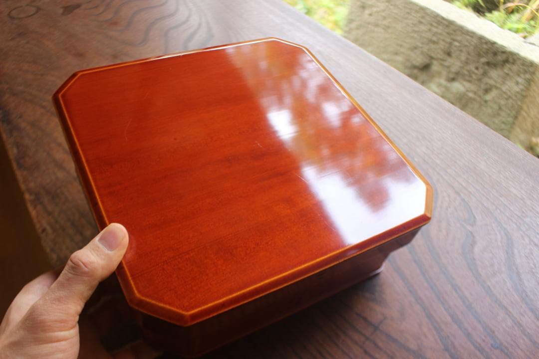 極小傷有！上質拭き漆の美しい春慶塗の大徳寺重（検懐石道具