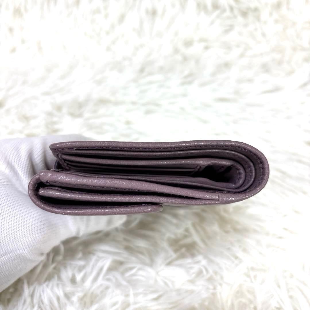 美品✨現行人気カラー　HIROFU センプレ　折財布　モーブ　ソフトバケッタ