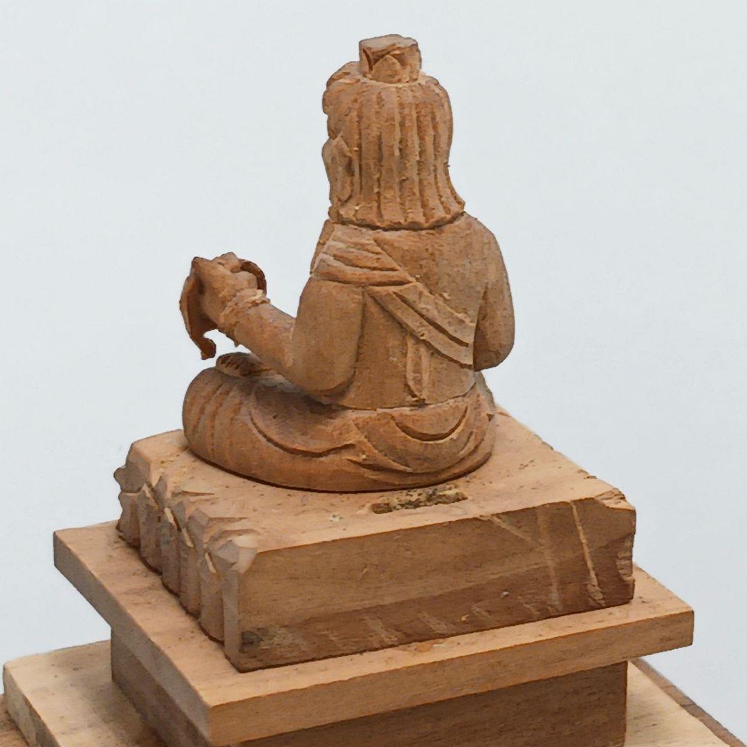 Y2293-26 仏教美術 木彫 不動明王 厨子 ミニチュア I