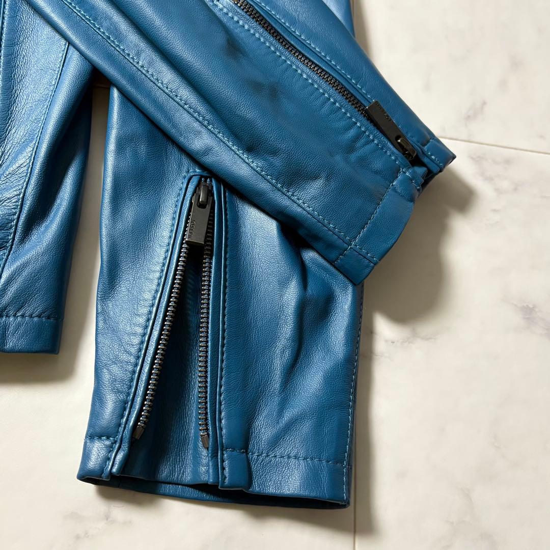 未使用タグ付き】JOSEPH ラムレザー ライダースジャケット 46/M