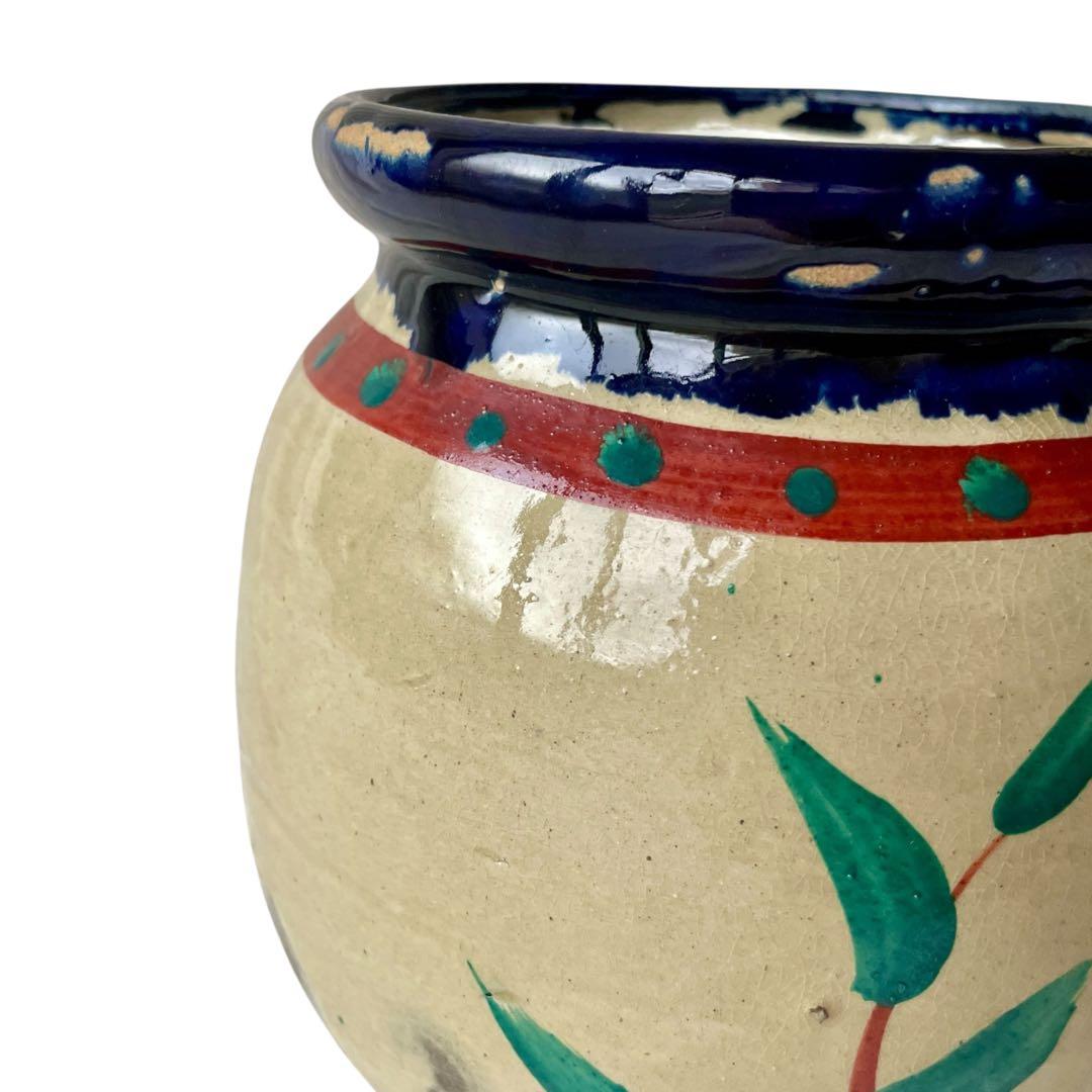 希少】小橋川仁王 赤絵 水指 共箱 茶道具 花瓶 民藝 陶器 壺屋焼 やちむん