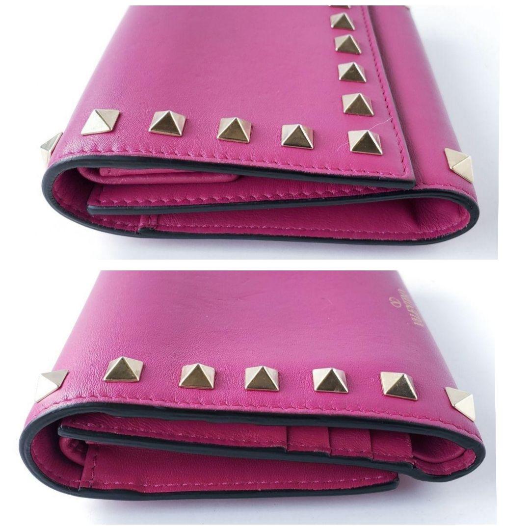 VALENTINO GARAVANI 3つ折り財布 ロックスタッズ ピンク