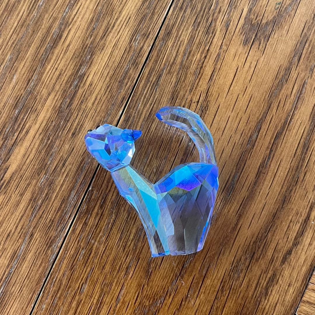 美品【スワロフスキー】ラブロッツ 猫 クリスタル 置物 Swarovski