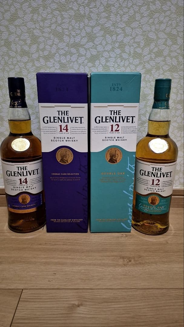 (値下げ！)グレンリベット12年&14年 2本セット グレンリベット 14年12年2本セット