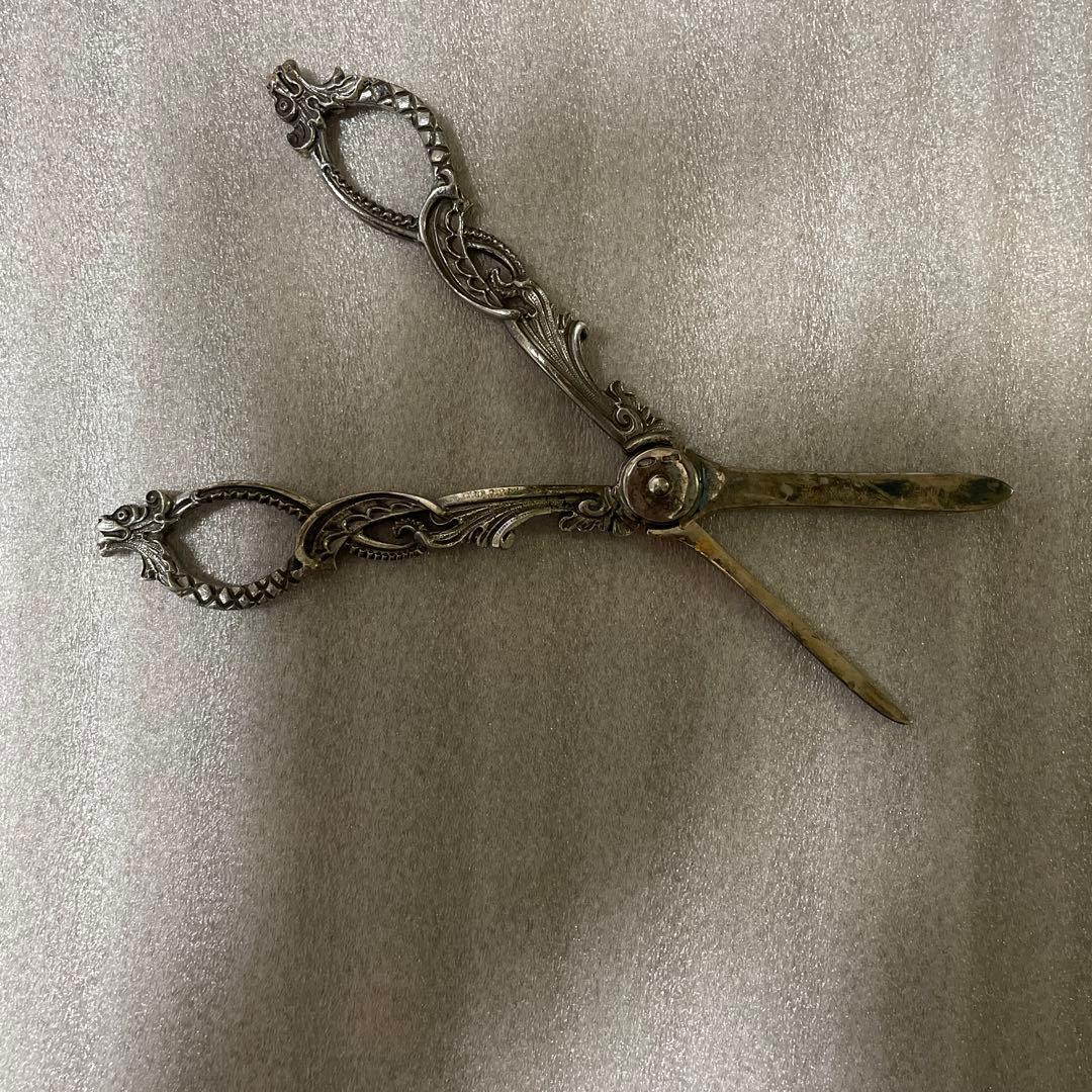 アンティーク装飾的な銀製ハサミ 67.5g