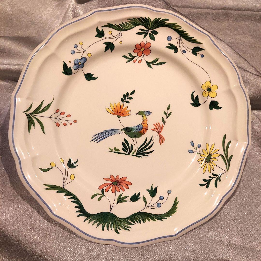 Gien France ジアン 花と鳥のデザイン プレート - メルカリ