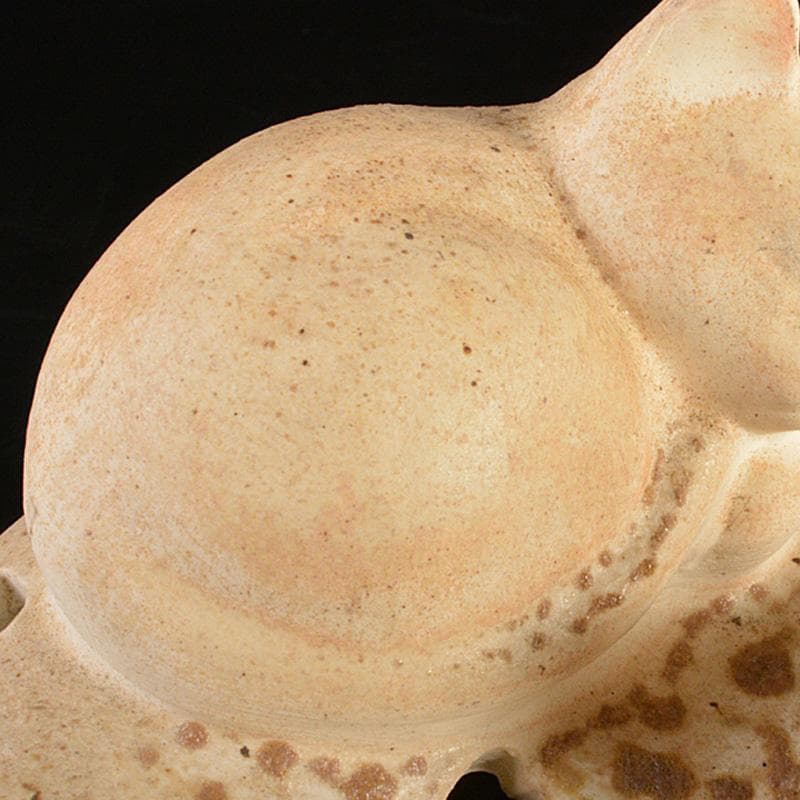 備前焼　古備前　白備前　猫　置物　M　R7151