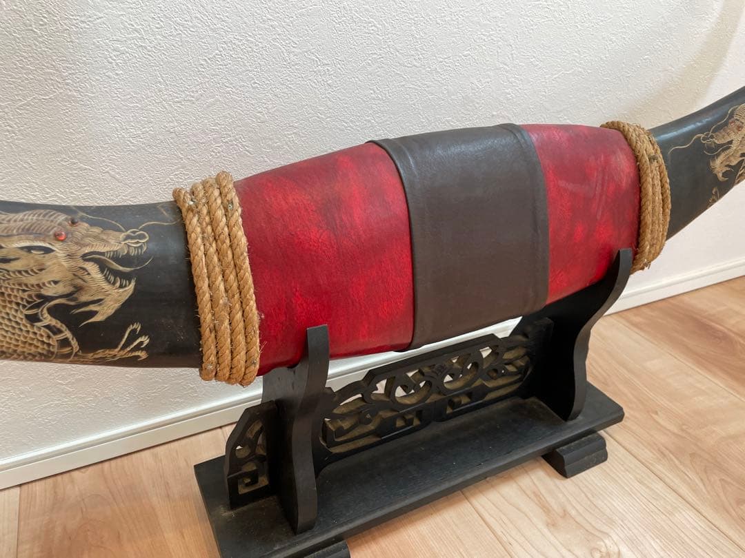 牛の角 約90センチ 龍 オブジェ 飾り インテリア 水牛 - メルカリ