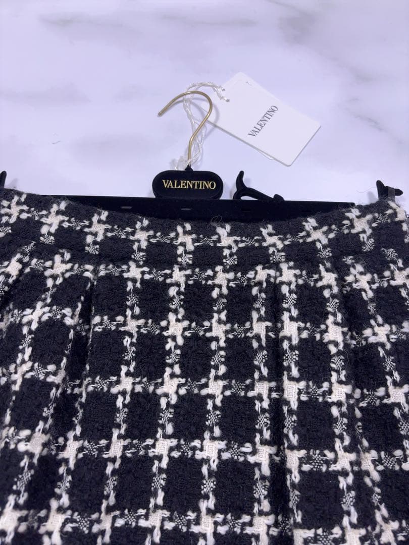最終値下　VALENTINO ツイードチェック柄　膝丈　スカート