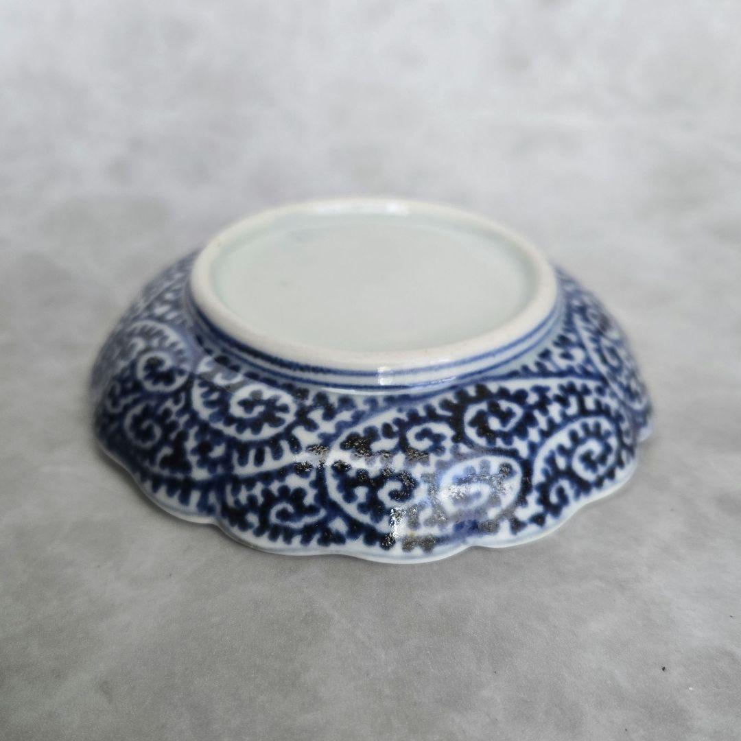 古伊万里 染付 蛸唐草 小皿 豆皿 江戸時代 骨董 金継ぎ アンティーク