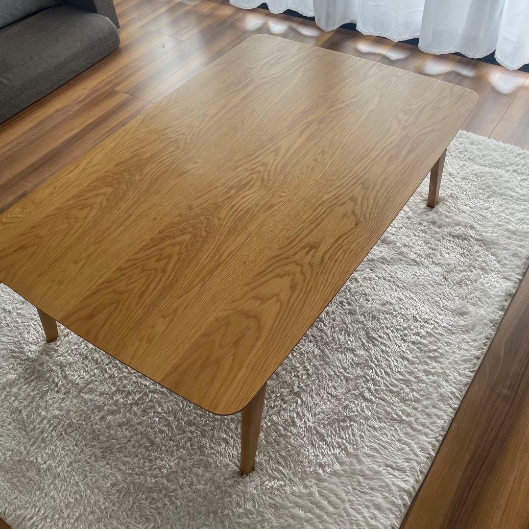 mugii様 天然木オーク材 北欧こたつテーブル 長方形(120×80)送料込