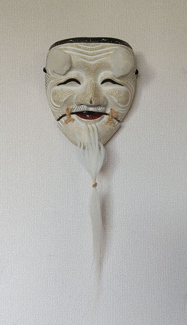 白色 女性能面 木製｜白色 女性能面 木製