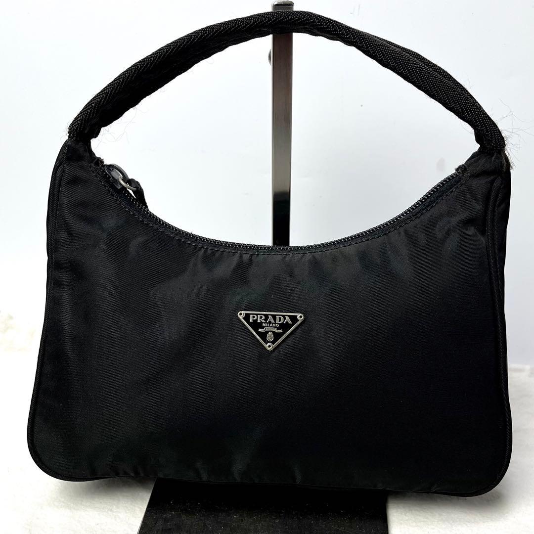 極美品✨プラダ アクセサリーポーチ ハンドバッグ 三角ロゴ テスートナイロン