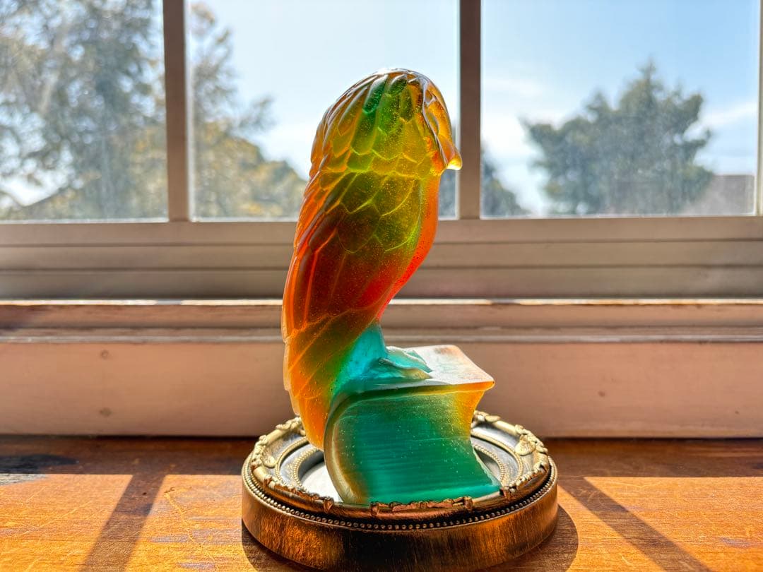 梟 ふくろう ドームフランス daum バカラ 置物 アンティーク