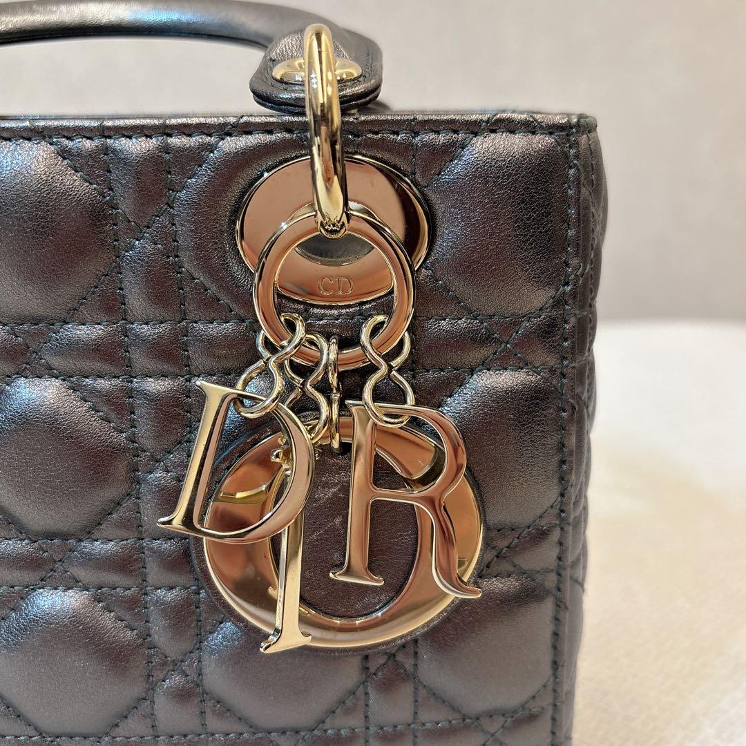 DIOR レディディオールスモール Lady Dior グレー バッグ