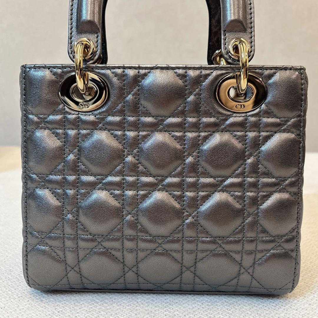 DIOR レディディオールスモール Lady Dior グレー バッグ