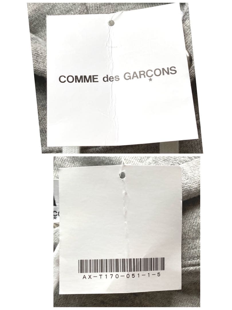 未使用タグ付　プレイコムデギャルソン　定番　パーカー　グレー　サイズM メンズ