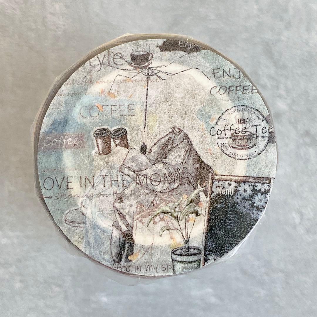 霖蓝汐原创手账《咖啡生活》海外マスキングテープ　マステ 【2242】