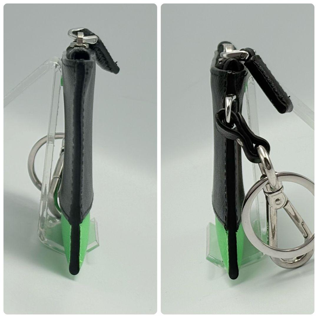 美品✨ PRADA サフィアーノレザー ケース グリーン ブラック