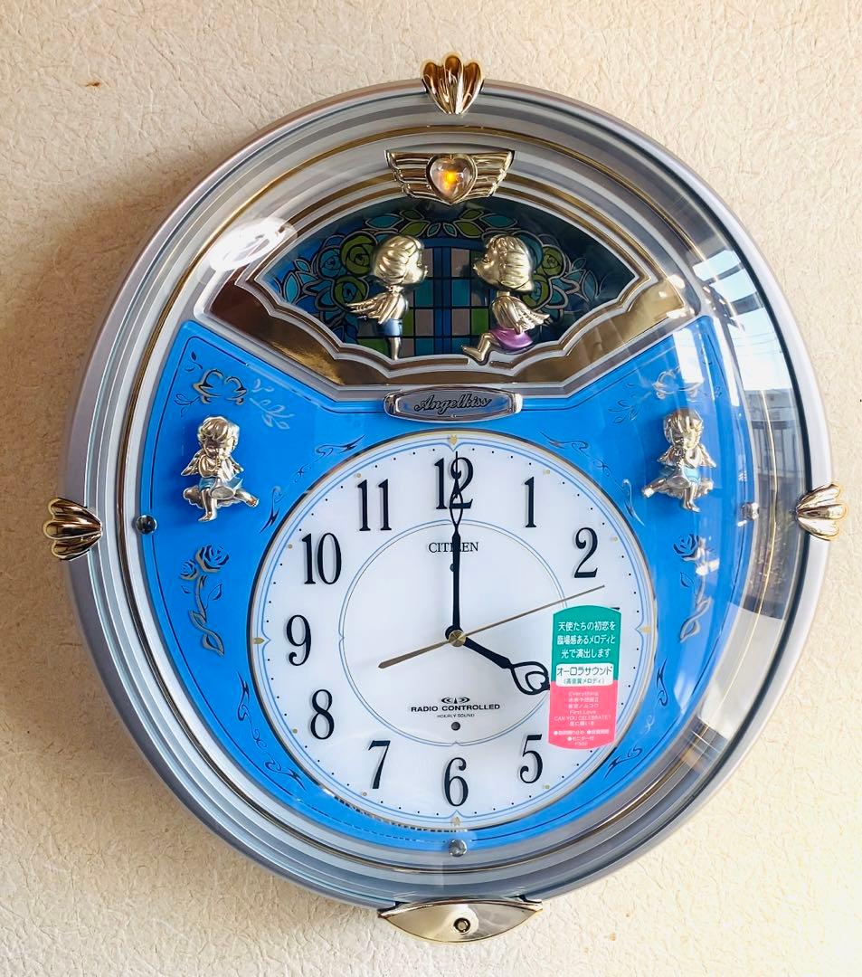 シチズン エンジェルキス 電波掛け時計 6曲メロディ入り 4MN404
