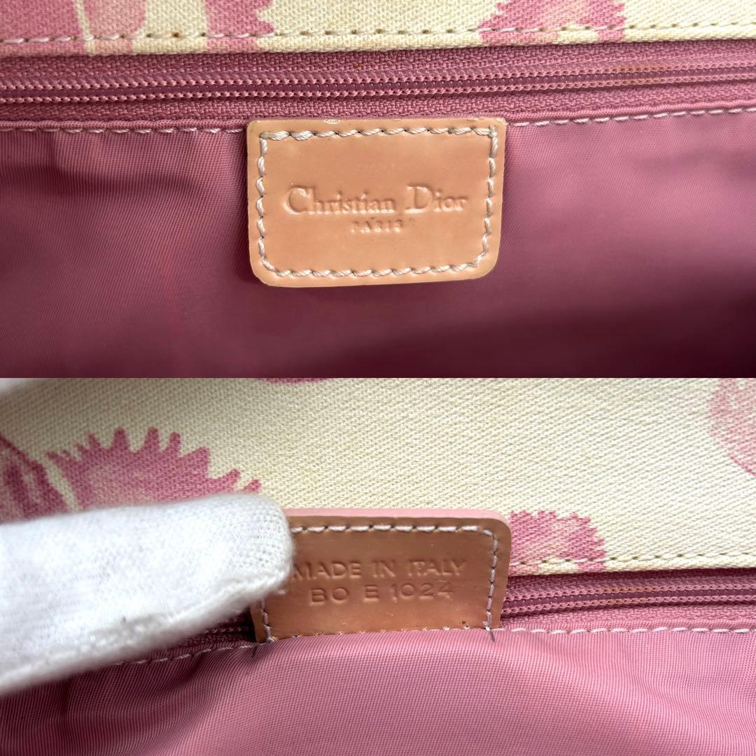 【稀少】クリスチャンディオール フローラ ショルダーバッグ キャンバス ピンク