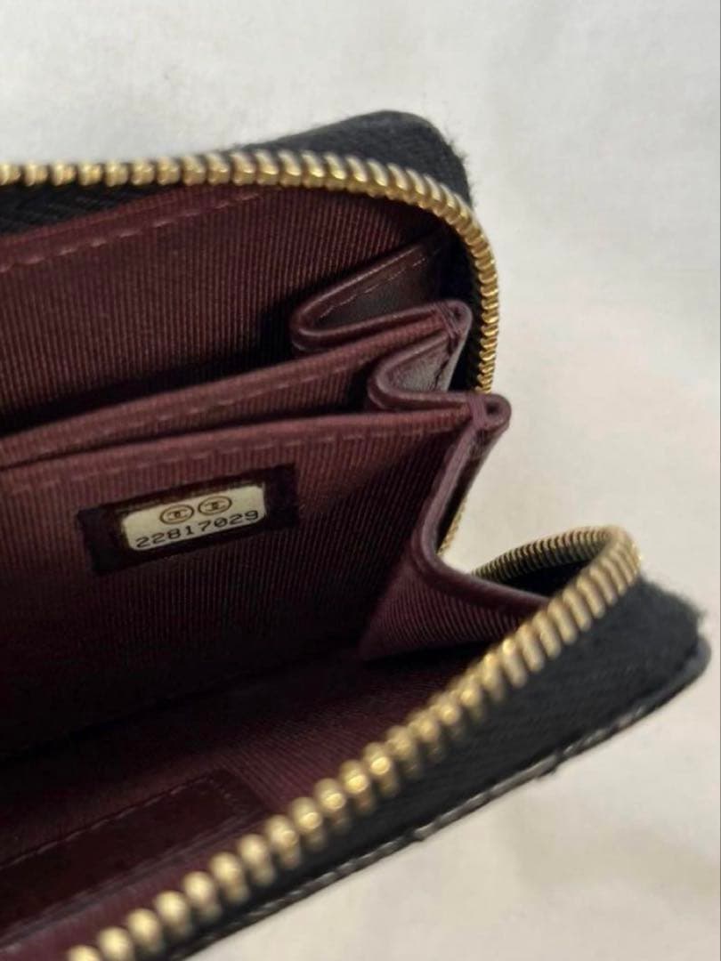 最終お値下げ！CHANELジップケースキャビアスキンゴールド金具ココマーク