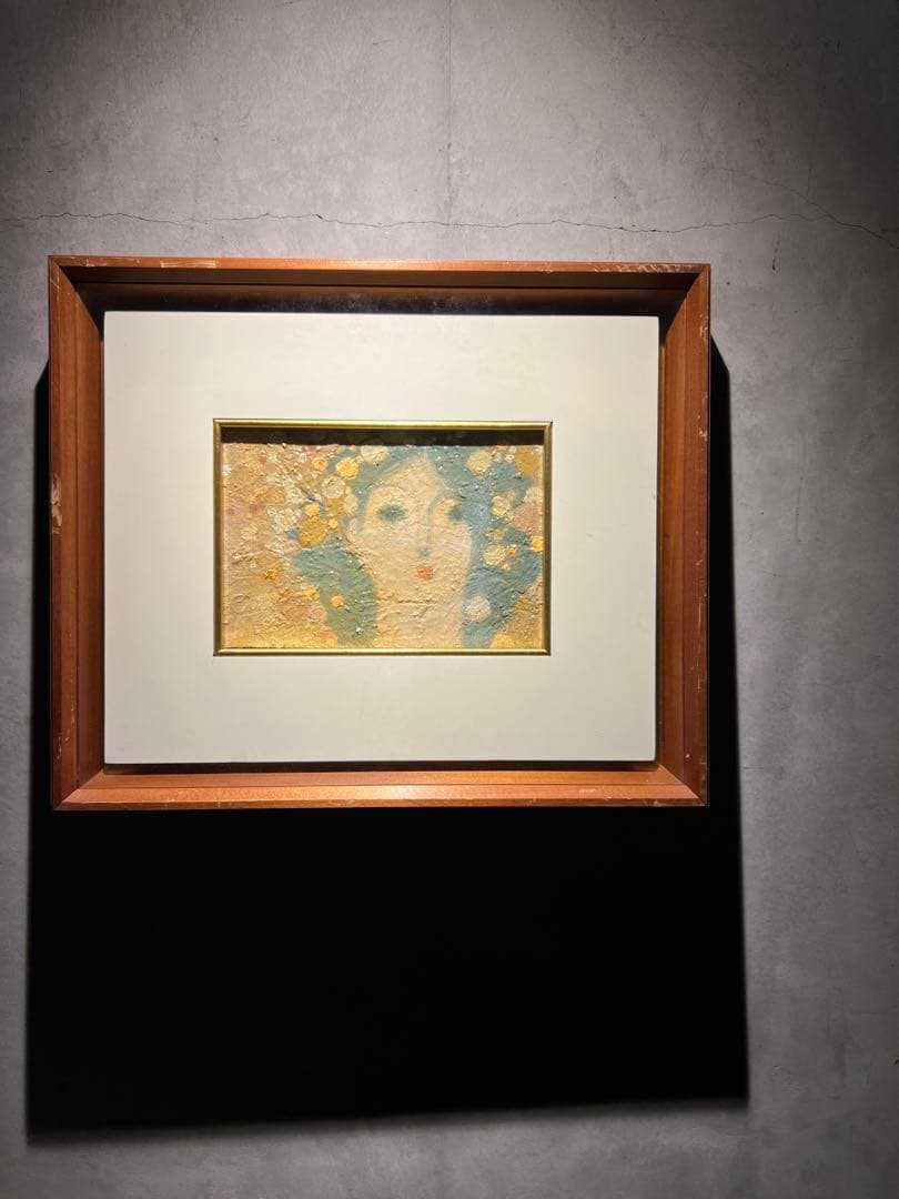 専用他の方発送×油彩画 女性の顔 木製フレーム