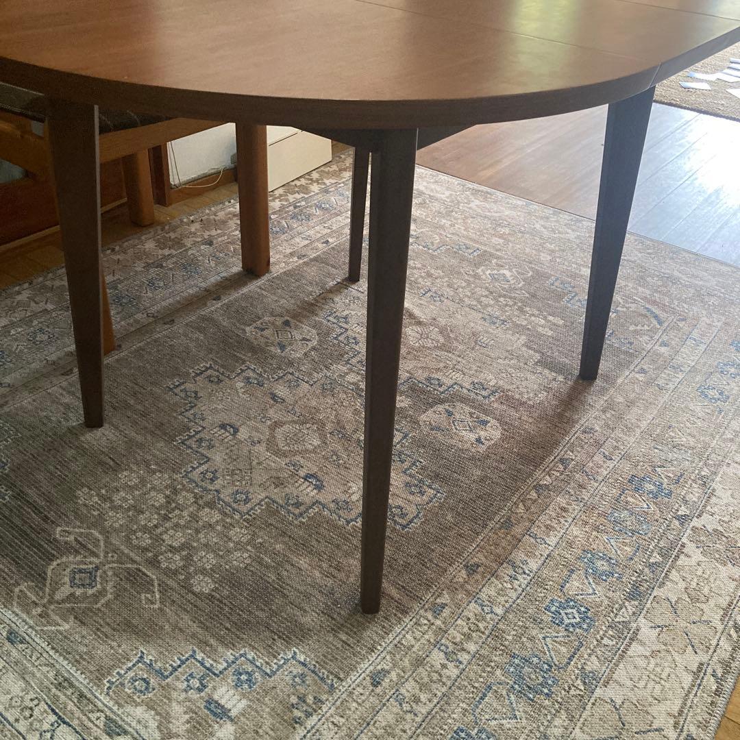 ミッドセンチュリー　エクステンションテーブル　楕円ラウンド90cm/ 120cm