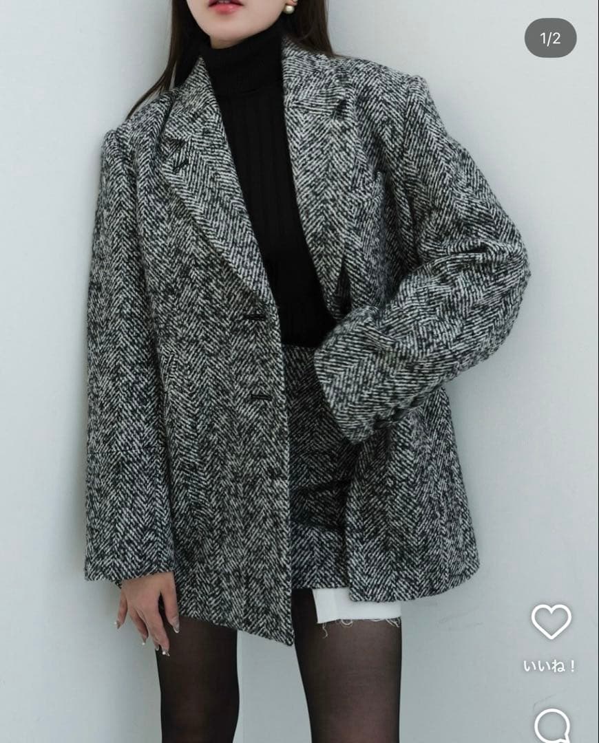 sheller シェリエ オーバーサイズジャケットコート アウター