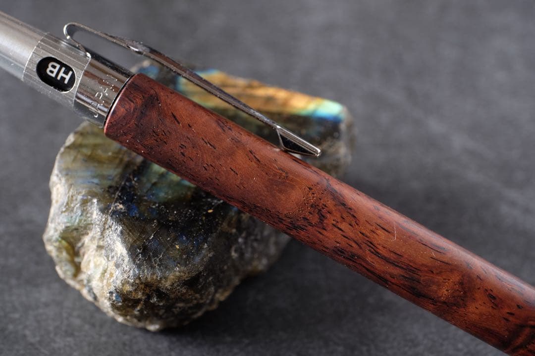 PG5木軸カスタム0184 高村杢工房 製図用シャーペン ホンジュラスローズ瘤