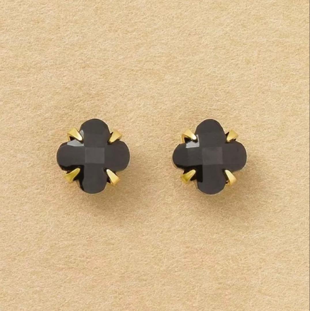 最終価格TAKE-UP K18リリィカットオニキスピアス( YG)保証書付 TAKE-UP（テイクアップ） ピアス K18リリィカットオニキス セカンド