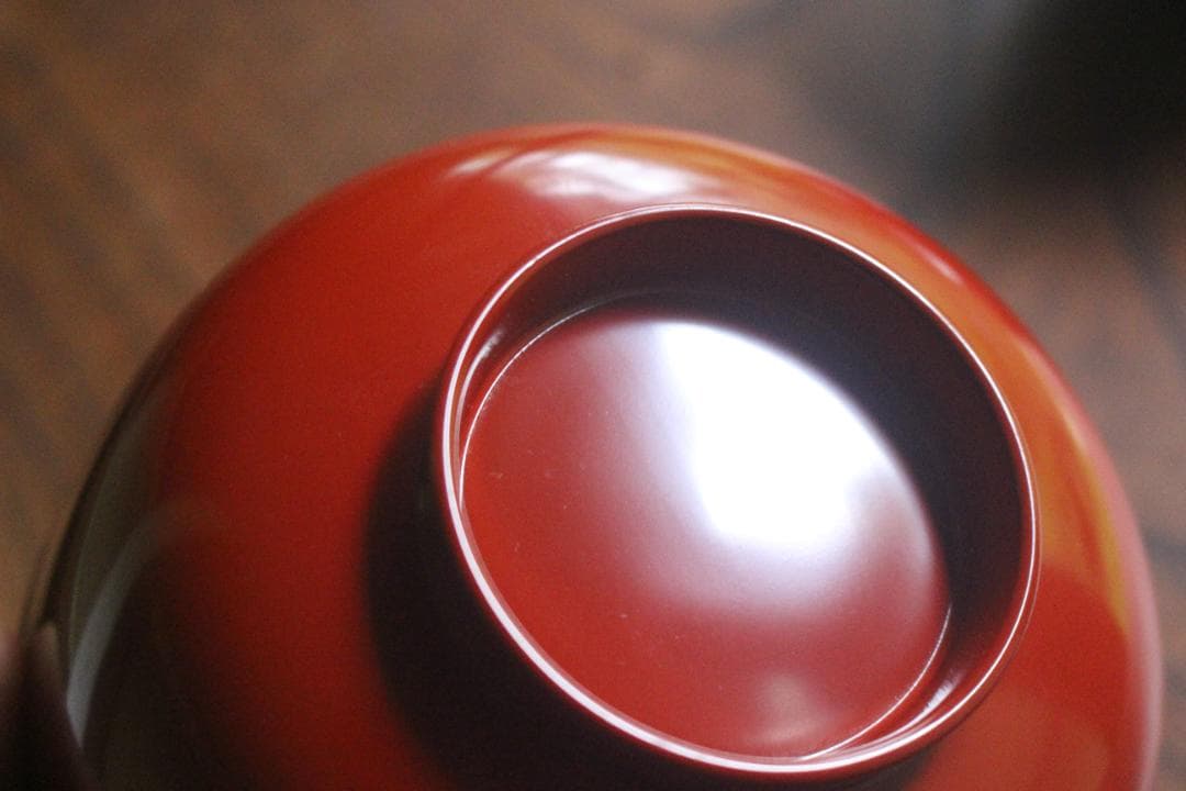 デッドストック！極上朱漆の美しい小丸椀（検輪島塗四つ椀懐石道具蒔絵椀