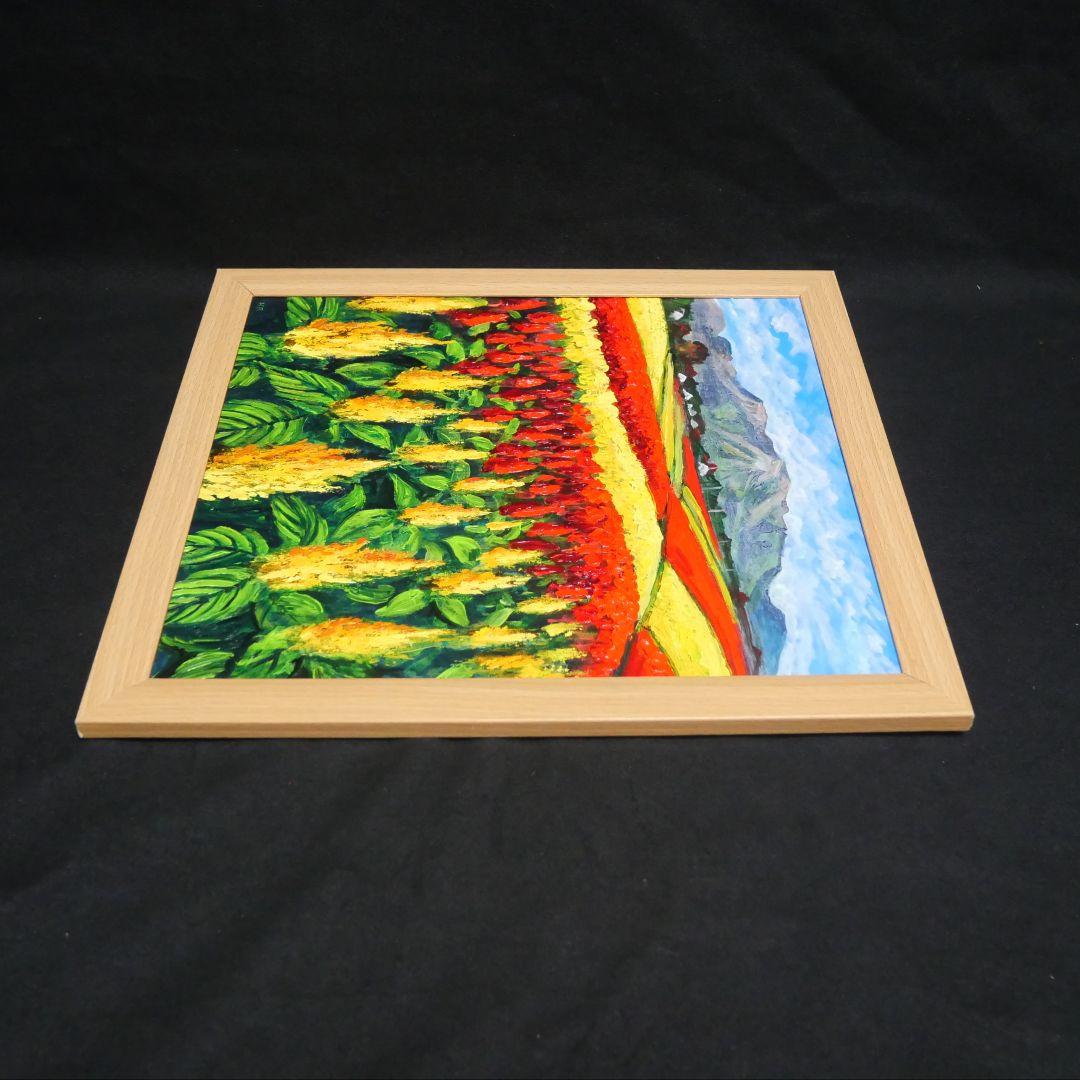 【秋日和のケイトウ】絵画 油彩 油彩画 絵 油絵