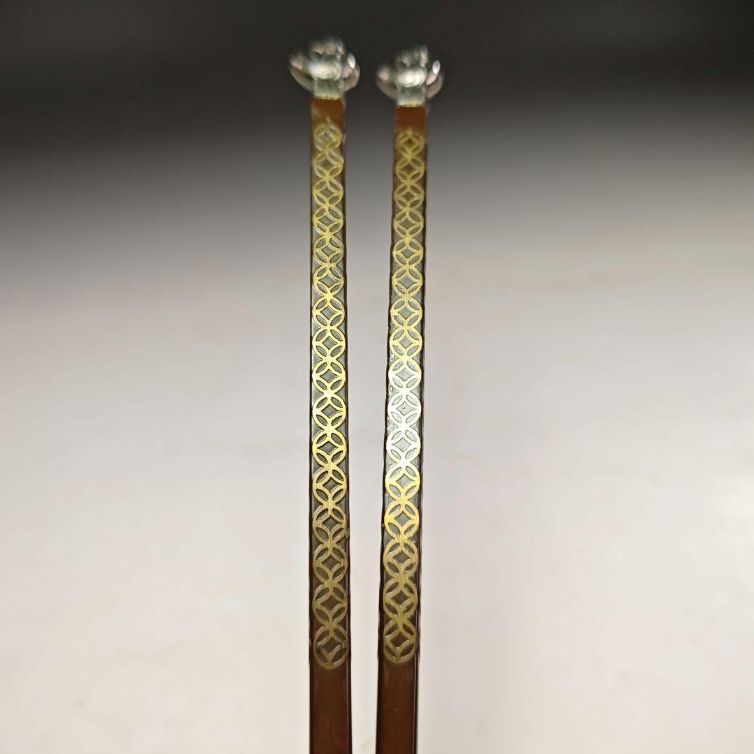 ウ213 火箸『金工師 木村清五郎』『鳥頭七宝金象嵌火箸 共箱』茶道具