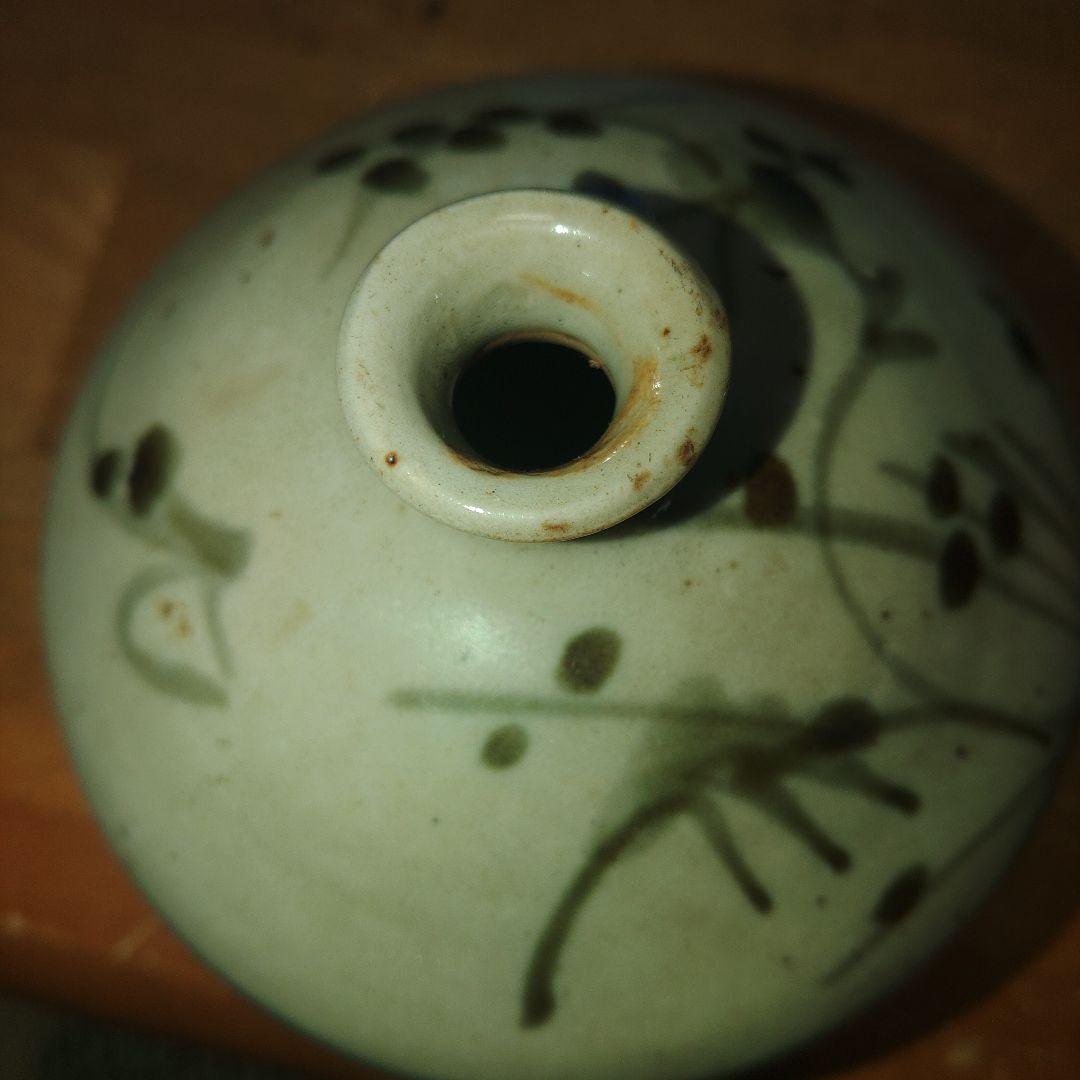 古伊万里 草花文染付油壺 1690～1750年代