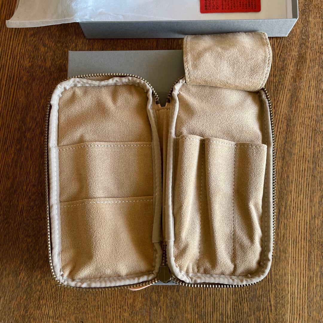 &Liebe ベージュ 筆箱 レザー