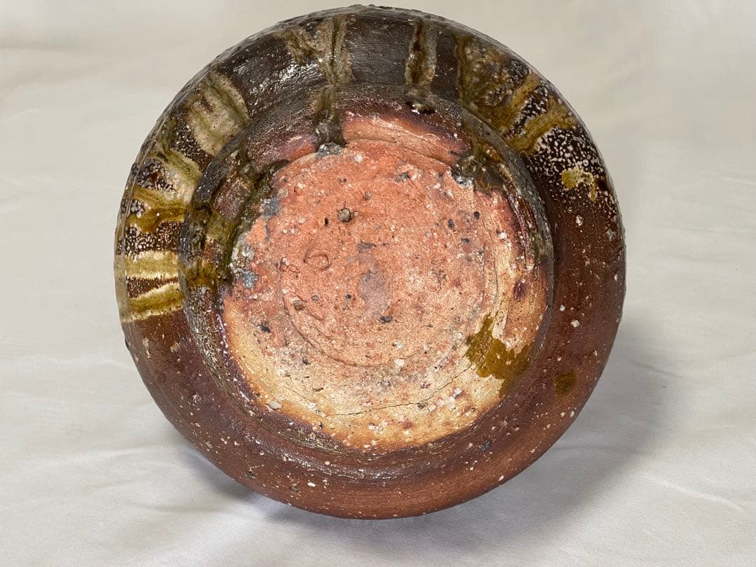 信楽 水指 高橋楽斎(4代と思われますが不明、窯傷、