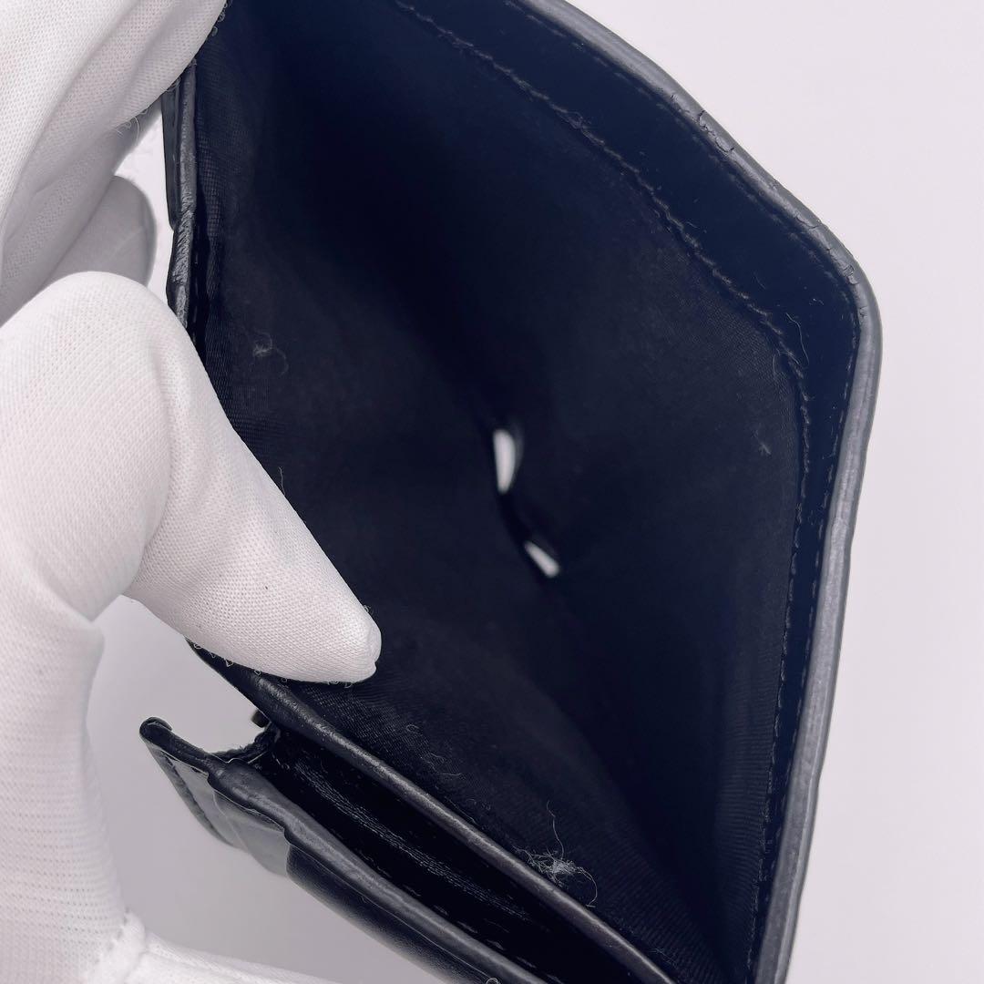 グッチ 財布 リネアキャット GG柄 シマ レザー 猫 黒 ミニ 二つ折り