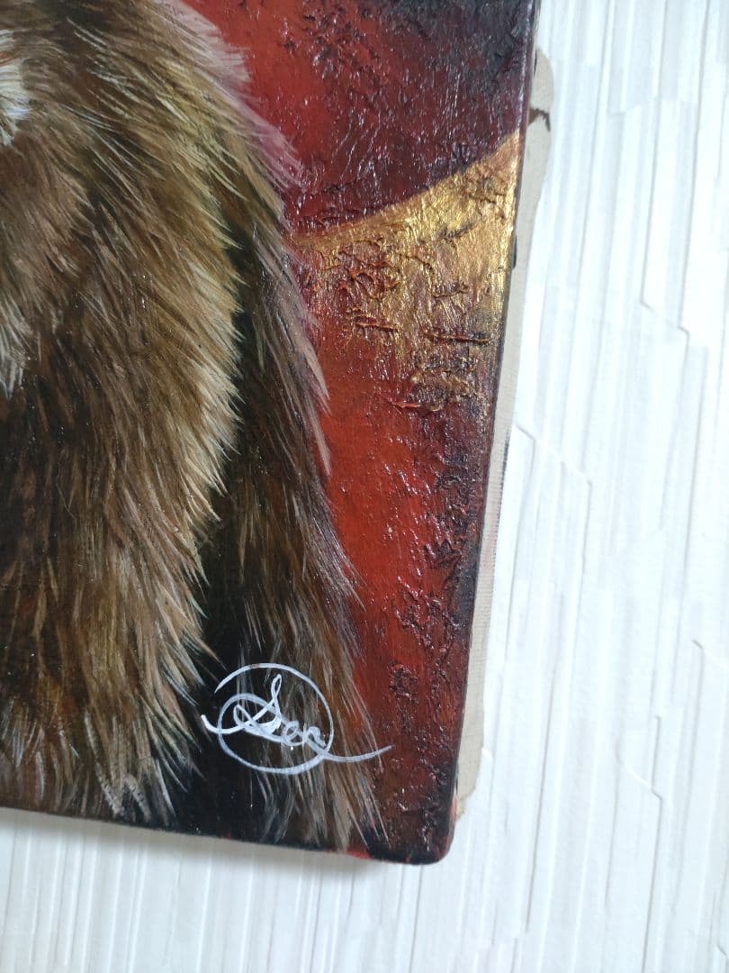 クマの油絵【覇者】1点物の原画◆作者サイン入り/SMサイズキャンバス