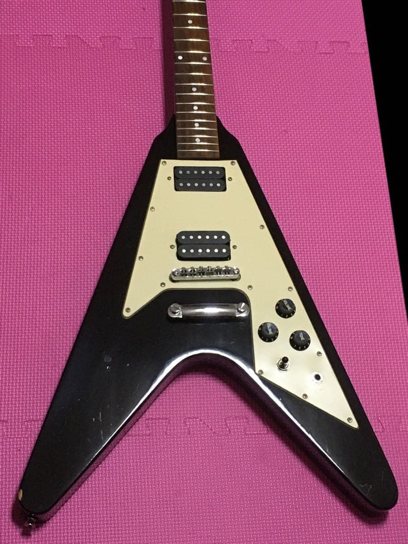 エレキギター フライングV 楽器 Photogenic flying V 黒白