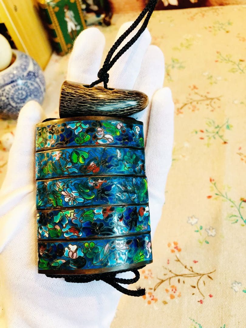 七宝焼 印籠 小物入 根付け