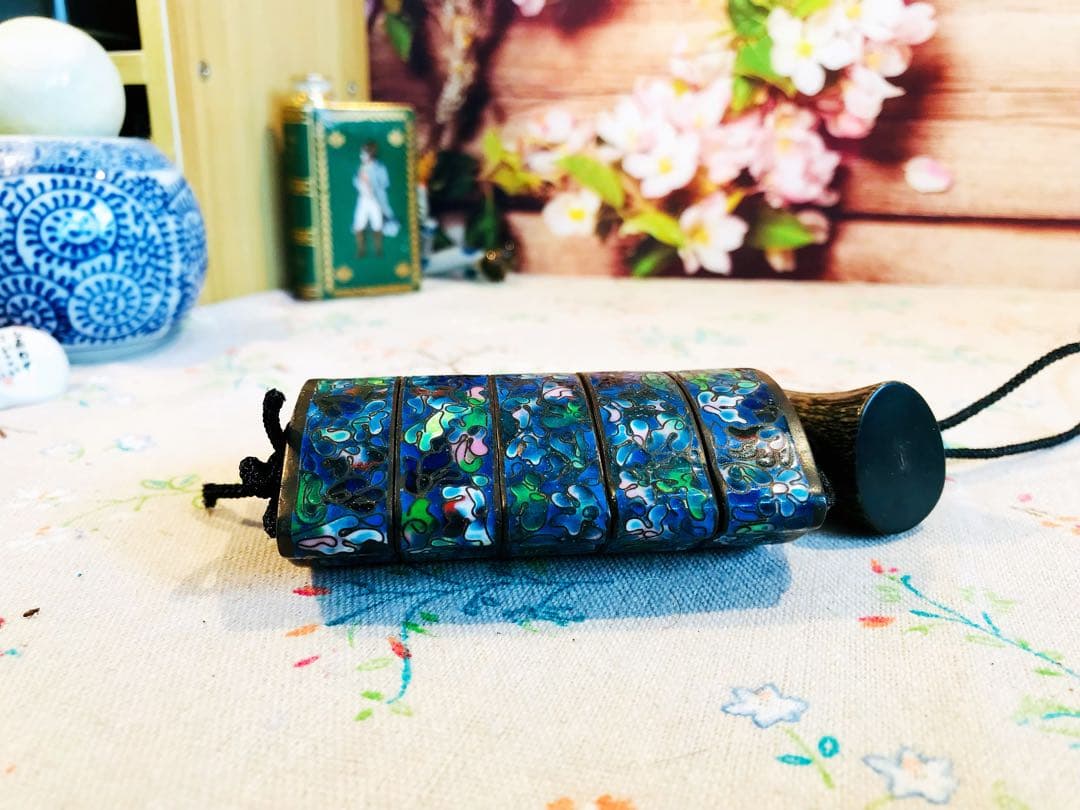 七宝焼 印籠 小物入 根付け