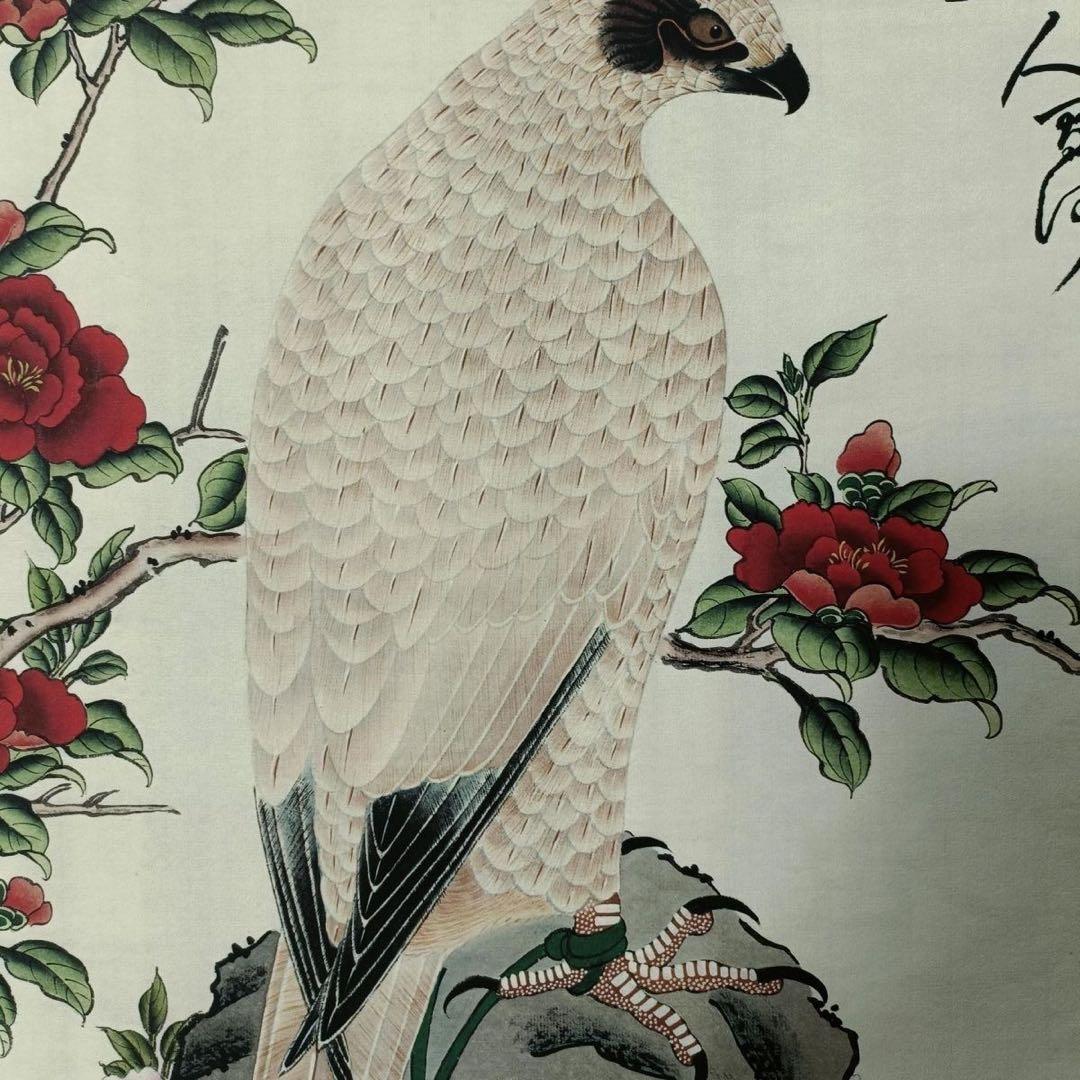 趙佶《白鷹図》 三尺中堂掛軸 信封付き 掛け軸 中式花鳥画