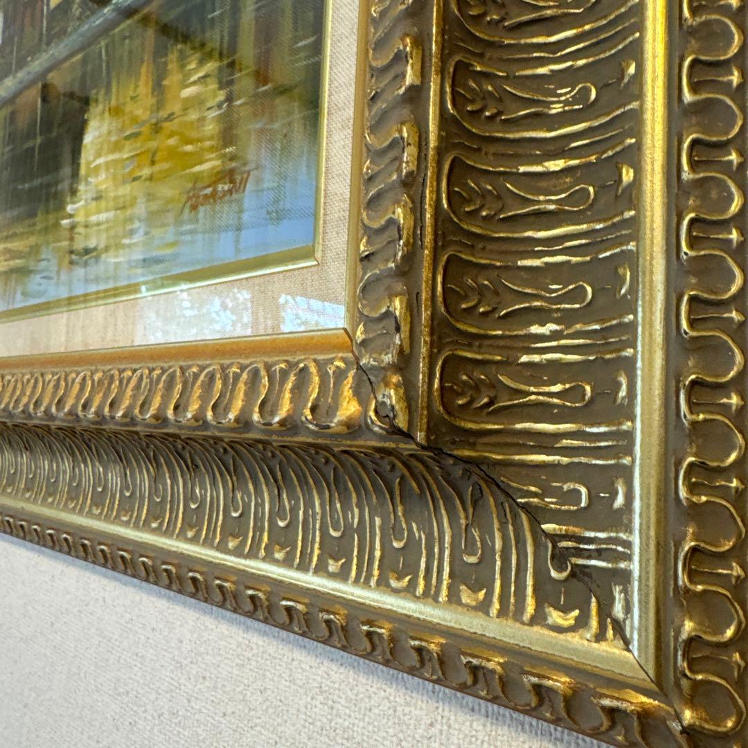 町の風景 油彩画 大きめの作品