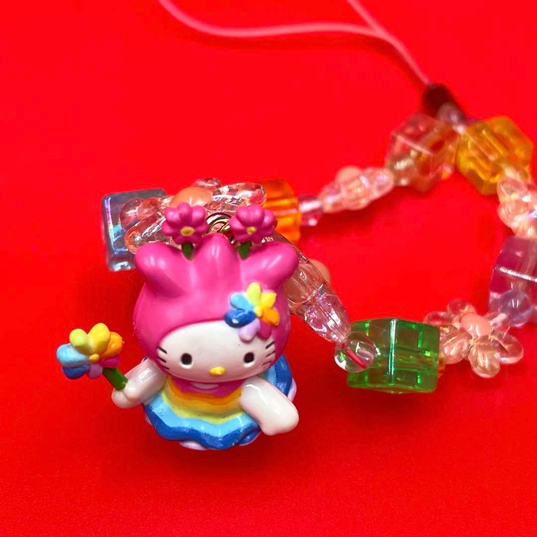 希少‼️激レア‼️レインボー　ハローキティ　フェアリー　ストラップ　虹　妖精　レア
