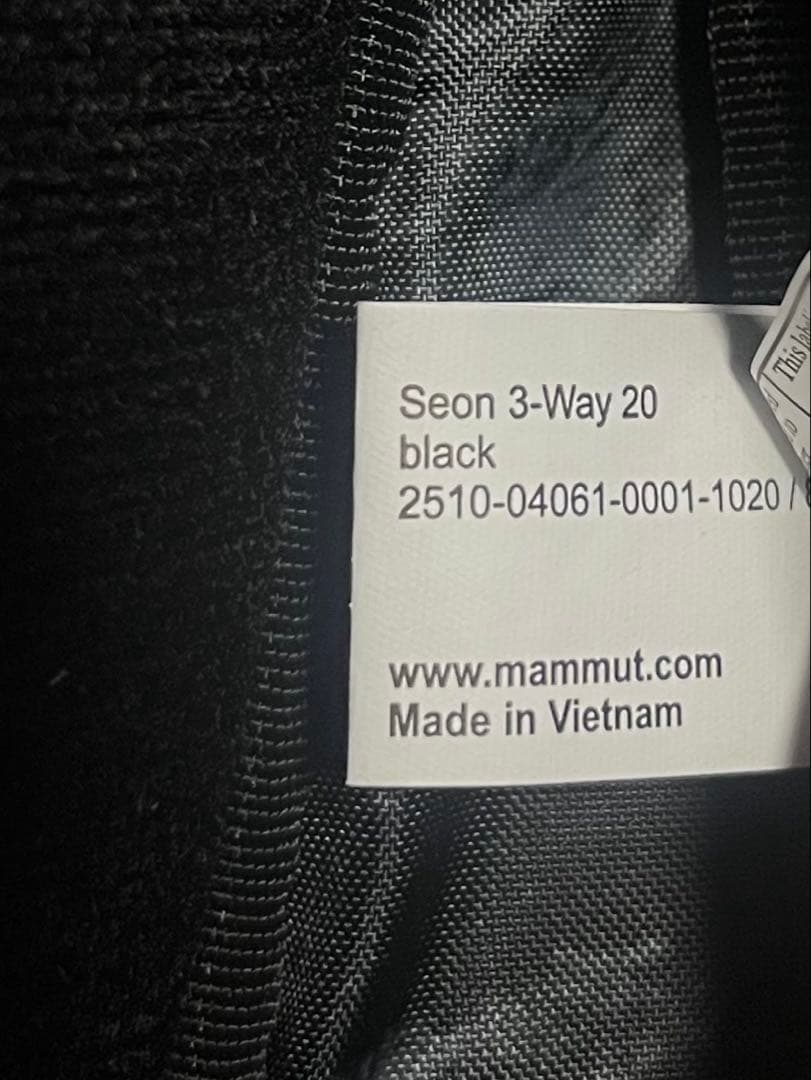 MAMMUT マムート　セオン 3-ウェイ 20 Seon 3-Way 20