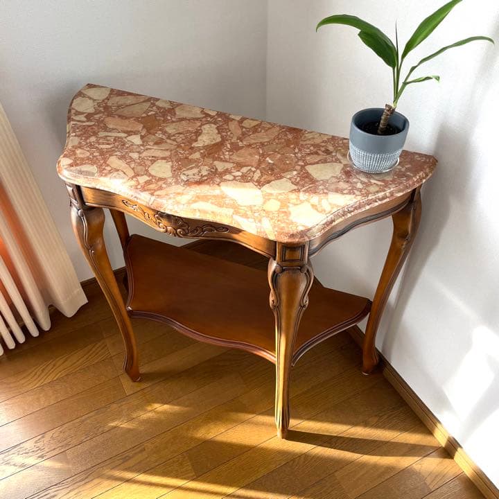 アンティーク】大理石 コンソールテーブル 飾り棚【猫脚 猫足