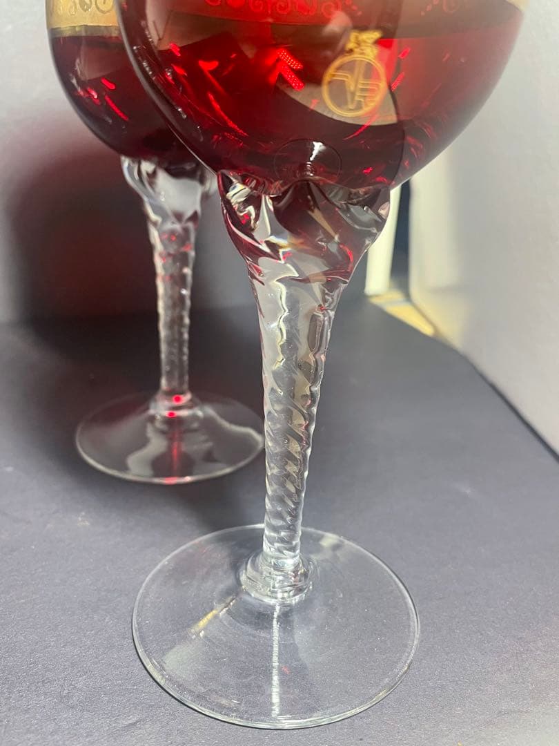 ラグーナムラノ24k金彩高級ベネチアングラス4客セット