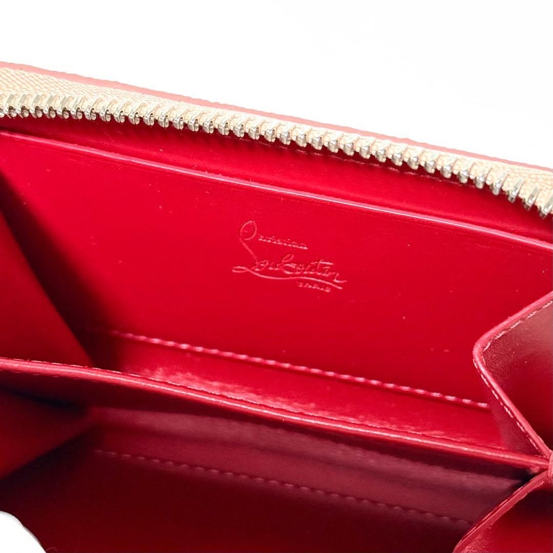 クリスチャンルブタン パネトーネ ケース デニム スタッズ ラウンドジップ